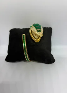 Green Emerald watch-Style Bracelet